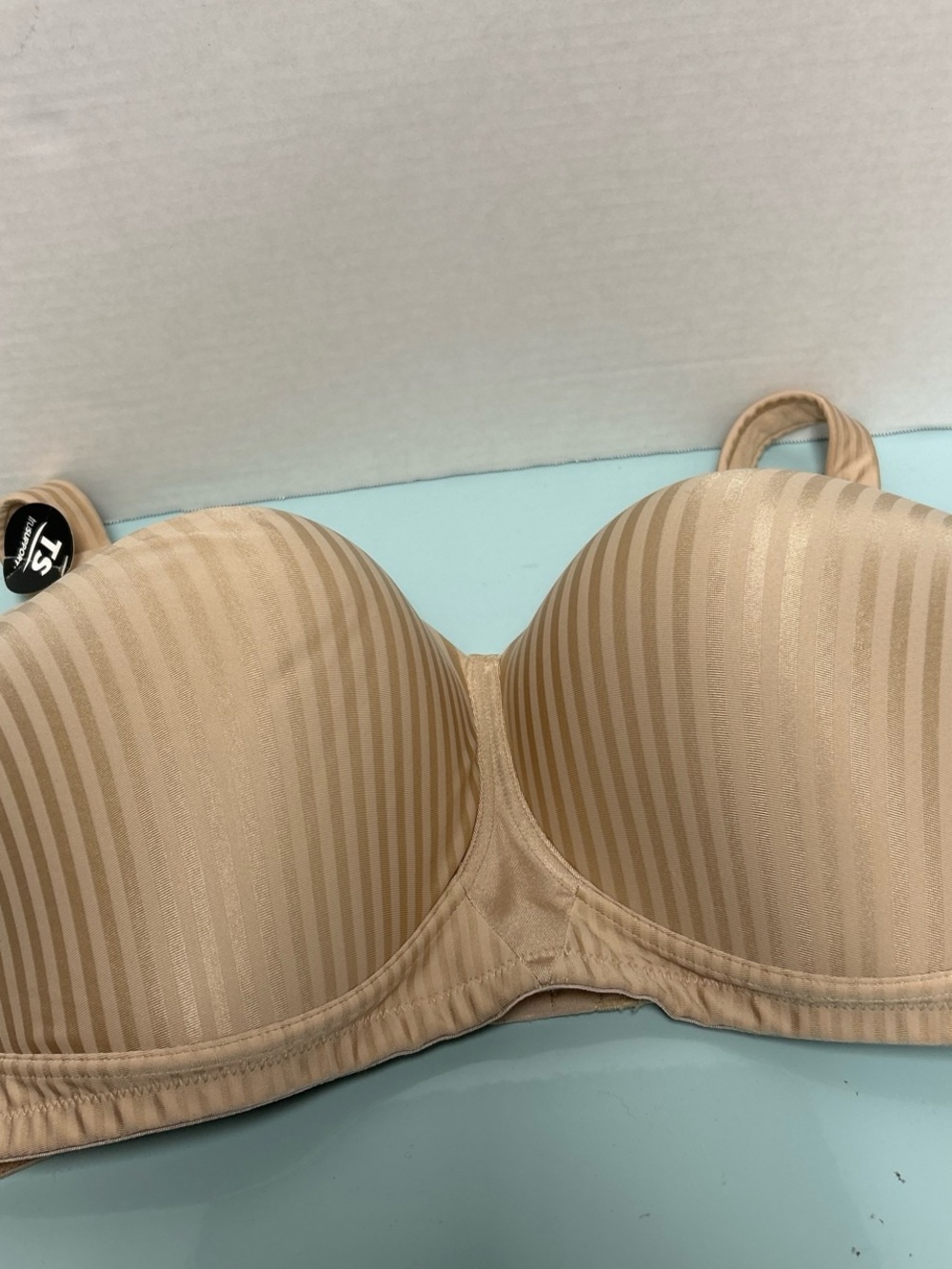 Playtex Beige Striped Convertible Strapless Bra